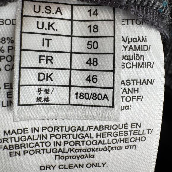 Brooks Brothers dress pants women's 14 wool cashmere glen plaid straight gray - Picture 9 of 10